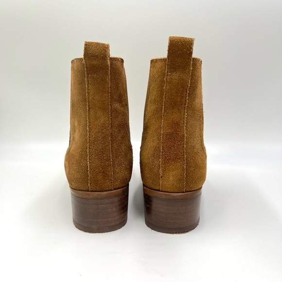 Steve Madden Womens Size 7.5 Cognac Brown Suede Leather Chelsea Ankle Boots - Picture 4 of 11